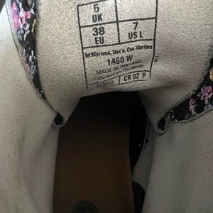 Dr. Martens Black Boots with Pink Floral Design
